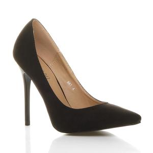 Туфли-лодочки из искусственной замши на высоком каблуке-шпильке AJVANI, черный
