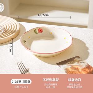 Ceramics Набор посуды Fresh Floral из керамических тарелок и блюдцев для дома, новая коллекция 2025, подглазурная цветовая гамма, круглые тарелки 18 см