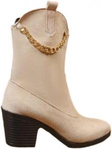 Женские ботильоны больших размеров с украшениями в виде цепочек, с толстыми массивными каблуками и простым дизайном. Fusecottc, Off-White