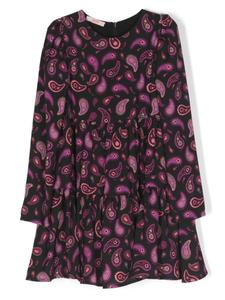 Liu Jo Kids ярусное платье с принтом пейсли, черный