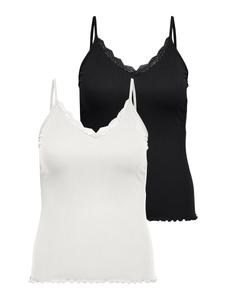 Топ ONLY Carmakoma CARSILLE, черный/белый