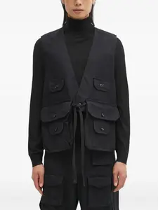 Жилет с карманами и поясом Engineered Garments, черный