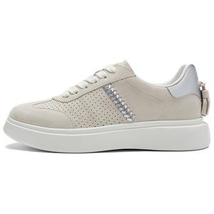 NINE WEST Низкие женские скейтерские кроссовки бежево-серые с серебристым оттенком, цвет Beige Gray/Silver