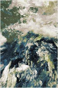 Ковер SAFAVIEH, 69 x 122 см, Glacier Collection, Navy & Green, современный абстрактный дизайн, не линяет и прост в уходе, идеален для помещений с высокой проходимостью: прихожая, гостиная, спальня (GLA123M)