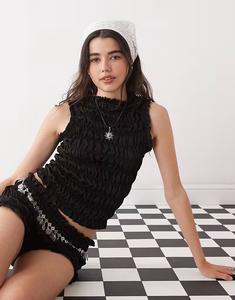 COLLUSION присборенный топ черного цвета