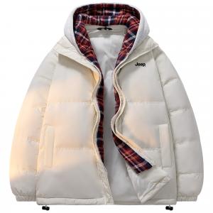 Пуховик Unisex Hooded Thickened Jeep, айвори белый