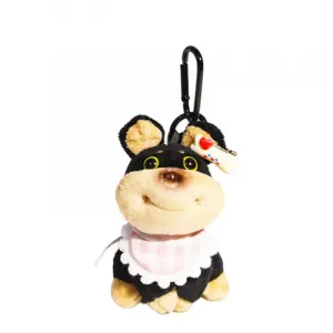 Очаровательная плюшевая кукла с зажимом для телефона в виде кролика, пчелы, собаки или лягушки с ободком-цветком, высота 15см Dolls and bears dance, розовый