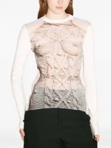 Сетчатый топ с графичным принтом Jean Paul Gaultier, белый