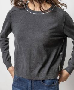 Свитер свободного кроя с рукавами-седлами цвета оникс Lilla P, цвет onyx