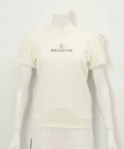 Вязаный топ с короткими рукавами и меховыми вставками Archivio, цвет White(090)