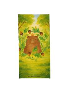 Mr. & Mrs. Panda Дорожное полотенце с дизайном «Король Медведь» без слогана, белого цвета