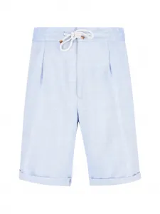 Плиссированные шорты на завязках Brunello Cucinelli, синий