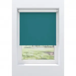 Рулонная штора мой дом «Ina», затемнение, теплозащита, энергосберегающая теплоизоляция, с сверлением/без сверления, свободновисящая, белая спинка, крепление Klemmfix или винтами My Home, цвет petrol/petrol + weiß