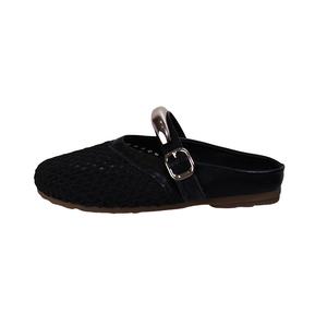 Женские массажные сандалии с закрытым носком, устойчивые к истиранию WUJI, Black