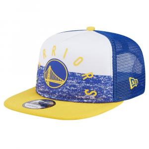 Мужская кепка New Era Royal Golden State Warriors Arch A-Frame Trucker 9FIFTY Snapback, цвет War Blue