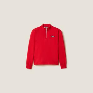 Свитер из технической пряжи MIU MIU, красные