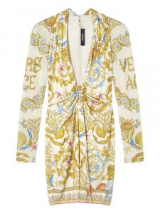 Versace платье мини Underwater Barocco, белый