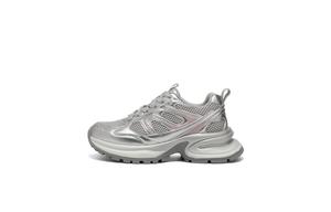 BELLE Серебристо-розовые женские противоскользящие устойчивые к истиранию массивные низкие кроссовки, цвет Silver/Pink