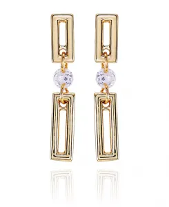 Изящные серьги-подвески из прозрачного стекла золотистого оттенка Vince Camuto, gold