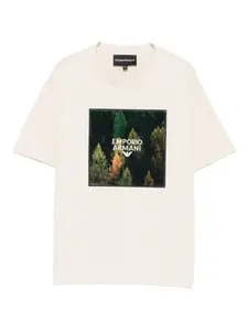 Футболка с логотипом Emporio Armani Kids, нейтральный