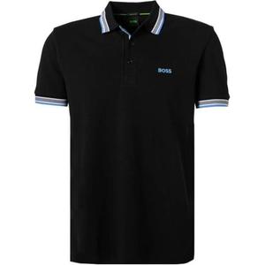 Поло с коротким рукавом и вышитым логотипом HUGO BOSS, черный