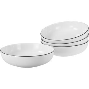 Чаша Allround Black Line, Poke Bowl 21 см, 4 шт. из фарфора для ежедневного использования, классический дизайн Creatable, белый