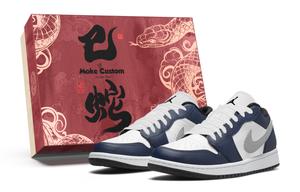 Jordan Баскетбольные кроссовки Air 1 с низким верхом, износостойкие, винтажные, унисекс, белые, синие