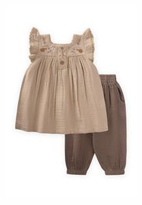 Блуза EMBROIDERED SET Cigit, бежевый