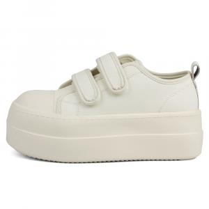 WENPU Легкие дышащие низкие скейтерские туфли для женщин с эффектом увеличения роста белые, цвет White