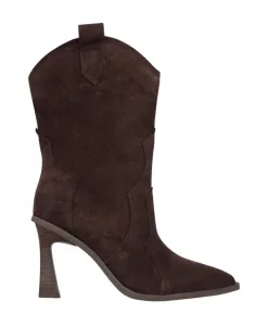 Ботильоны на каблуке с вышивкой Alma En Pena, коричневый