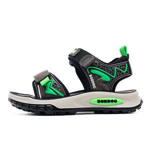 Сандалии детские, противоскользящие, износостойкие, низкие BOBDOG, серый/черный