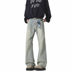 Джинсы Unisex утепленные с флисовой подкладкой прямого кроя Mackyo, vintage синий fleece-lined