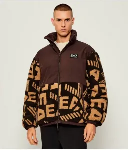 Флисовая куртка oversize fit Ea7, коричневый