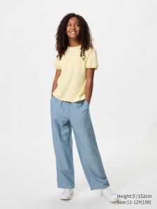 Широкие брюки из смеси льна Uniqlo, 63 blue