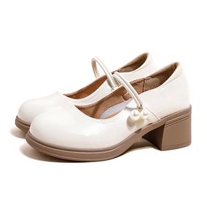 Туфли Мэри Джейн на массивном каблуке для женщин Ouumeis, Black