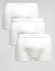 Комплект из 3 хлопковых трусов-боксеров премиум-класса ARKET белого цвета