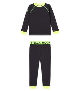 Комплект из технической толстовки и спортивных штанов Stella McCartney Kids, черный