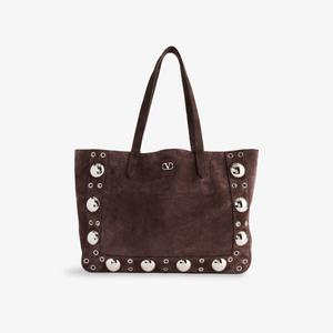 Сумка-тоут замшевая Valentino Garavani Nellcôte, коричневый