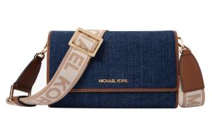 MICHAEL KORS Сумка через плечо Jet Set Item Fabric MK Crossbody Bag женская indigo/acorn brown