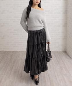 Трикотажный топ с эффектом пера, растягивающийся в трех направлениях [очень удобный, пушистый, универсальный трикотаж]