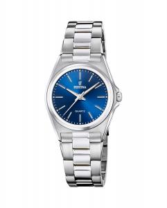 Женские часы F20553/3 Acero Classic из стали и синего циферблата Festina, серебро