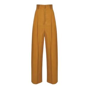 Женские брюки с высокой талией коричневого цвета Salvatore Ferragamo, коричневый