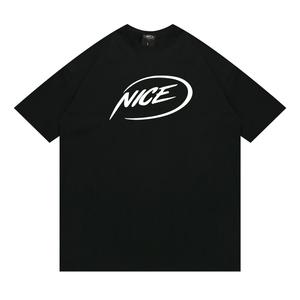 Футболка унисекс NICEID, усовершенствованная черная, новая технология выреза горловины