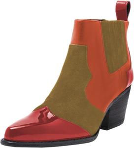 Женские ботильоны YDN с закрытым носком, модные, на средним каблуке, с эластичной вставкой, сшитые из разных материалов, удобные для ежедневной носки, размеры 4-16 US, Red Multi