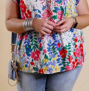 Блуза Floral Impressions красного цвета entro