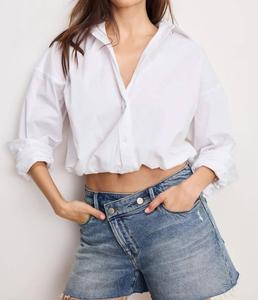 Белая блузка из поплина с пузырьками GOOD AMERICAN