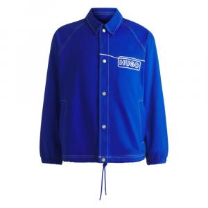 Куртка из хлопчатобумажной саржи с вышитым логотипом HUGO, светло-голубой