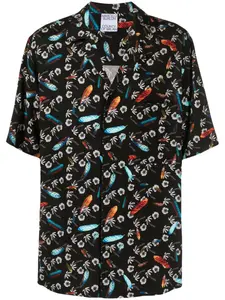 Рубашка с короткими рукавами и цветочным принтом Marcelo Burlon County of Milan, черный
