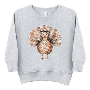Свитшот с принтом Sparkle Turkey для малышей The Juniper Shop, Heather Grey