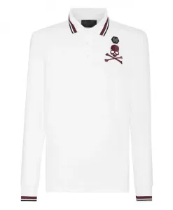 Рубашка-Поло с длинными рукавами Philipp Plein, белый